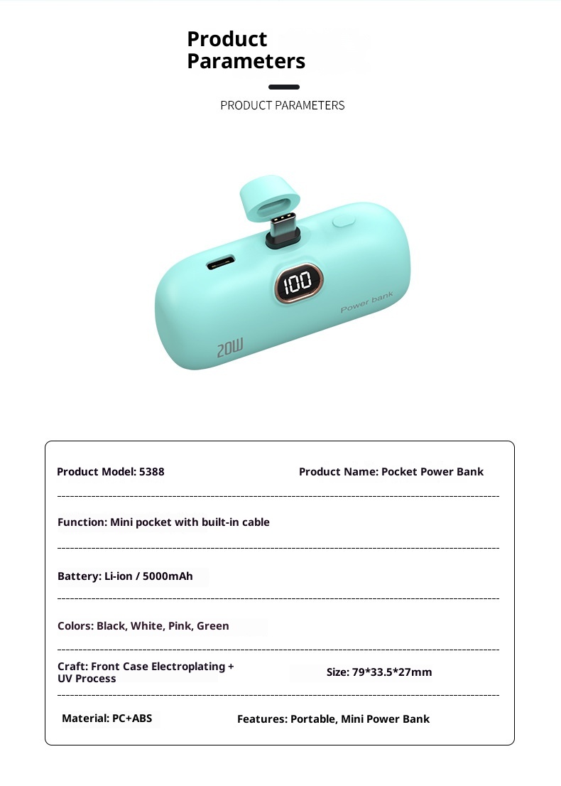 Techglobe KC Cross-Border Wholesale Pocket Capsule 5000mAh Portatile Compatto Cellulare Power Bank Regalo Stampa_voghion.com