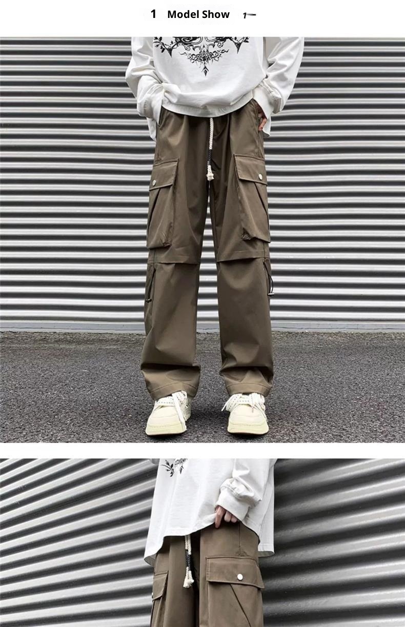 boy New American Style Cargo For Men, Spring And Autumn Trendy Outdoor Functional, Straight-Leg Large Size Casual Long_voghion.com