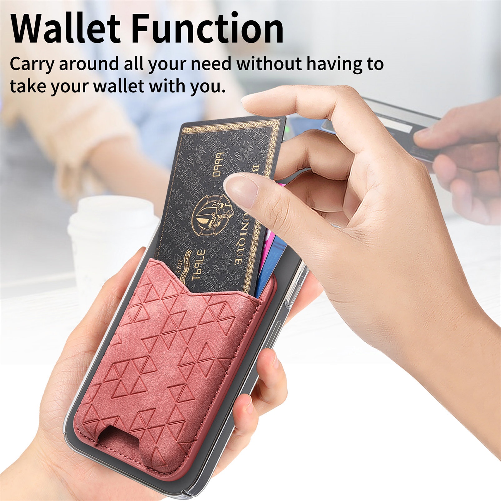TechGlobe Cross-Border New A-Line Stand Multi-Functional Phone Holder Storage Insert Coin Clip Adhesive Sticker Card Case_voghion.com