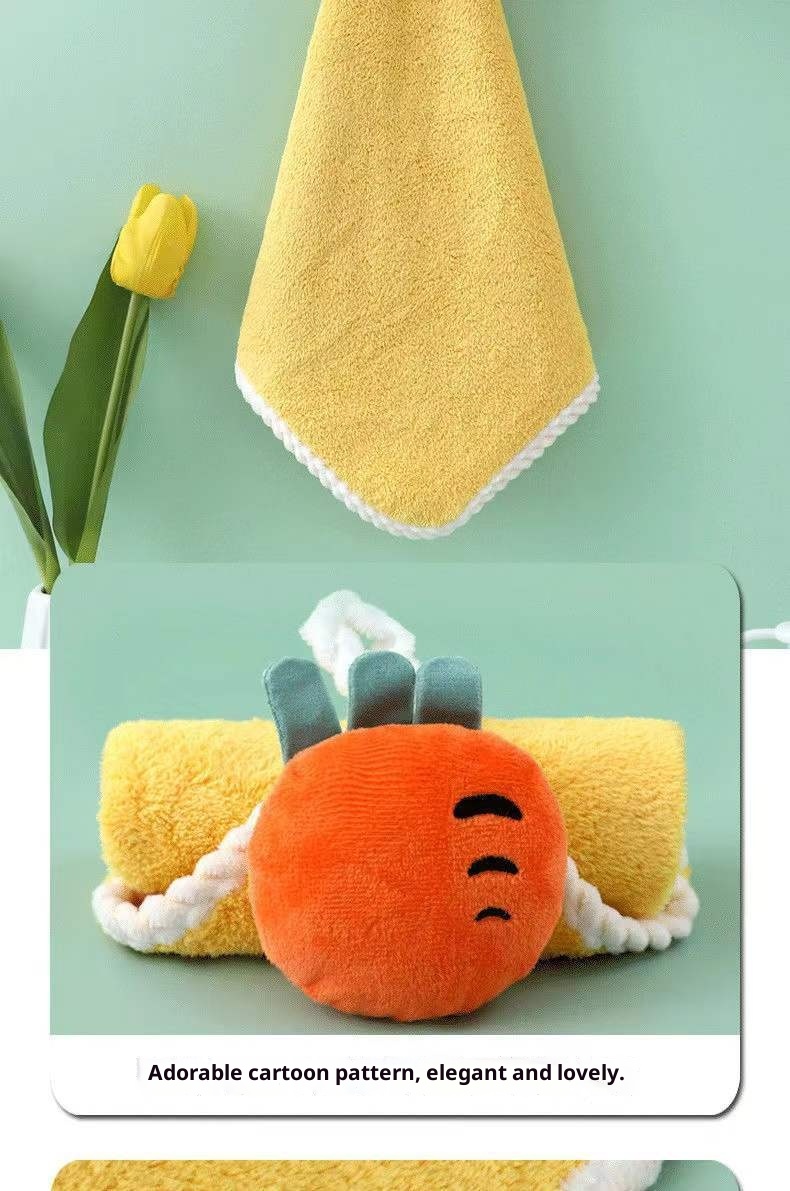 Lillian Hängendes Cartoon-Handtuch aus Korallenfleece, dick, saugfähig, geruchsneutral, Handtuch, Geschenk_voghion.com