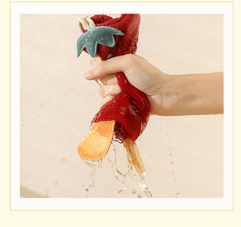 Lillian Cute Cartoon Vegetable Hanging Thickened Coral Fleece Kitchen Bathroom Quick-Dry Hand Towel Handkerchief_voghion.com
