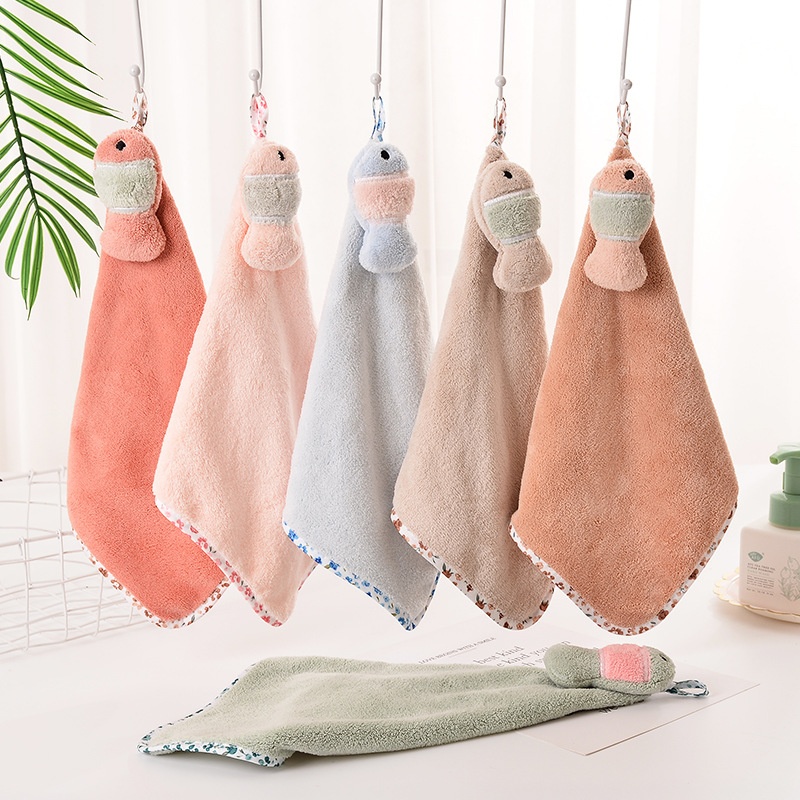 Asciugamano da appendere Lillian per bambini, asciugamano per asciugare le mani per la cucina e il bagno, tendenza attuale, ad asciugatura rapida e assorbente_voghion.com
