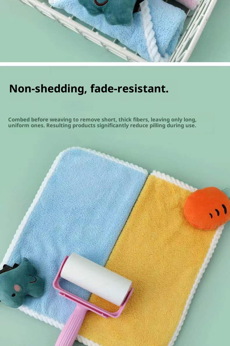 Lillian Hängendes Cartoon-Handtuch aus Korallenfleece, dick, saugfähig, geruchsneutral, Handtuch, Geschenk_voghion.com