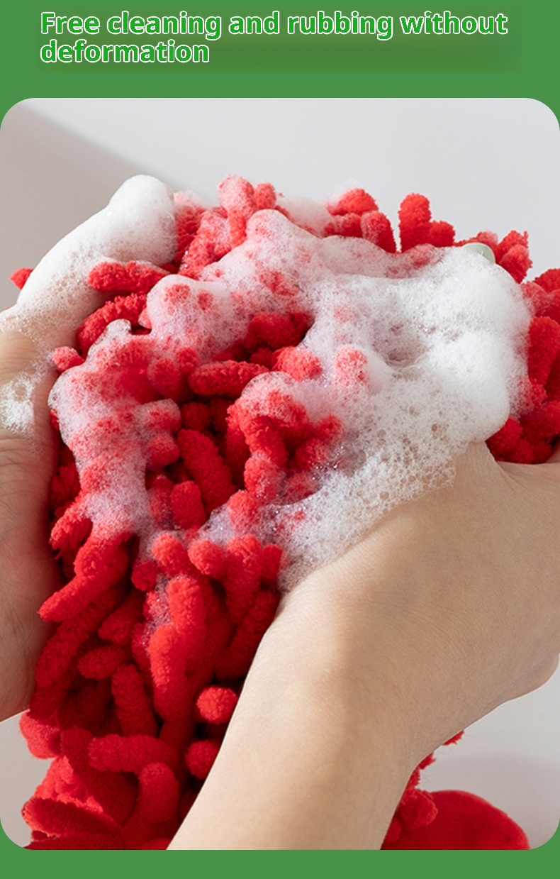 Lillian Cute Big Eyes Chenille Fruit Hand Creative Adorable Towel Festive Red Hanging Decoration_voghion.com