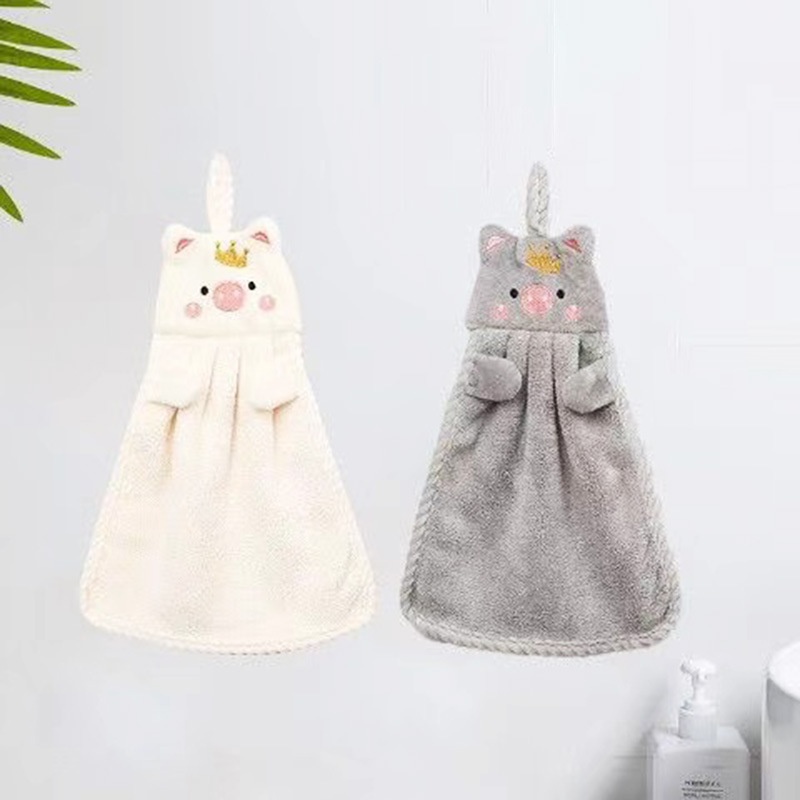 Paño de baño colgante Lillian Home, bonito, con diseño de dibujos animados, toalla para secarse las manos, absorbente y de secado rápido._voghion.com