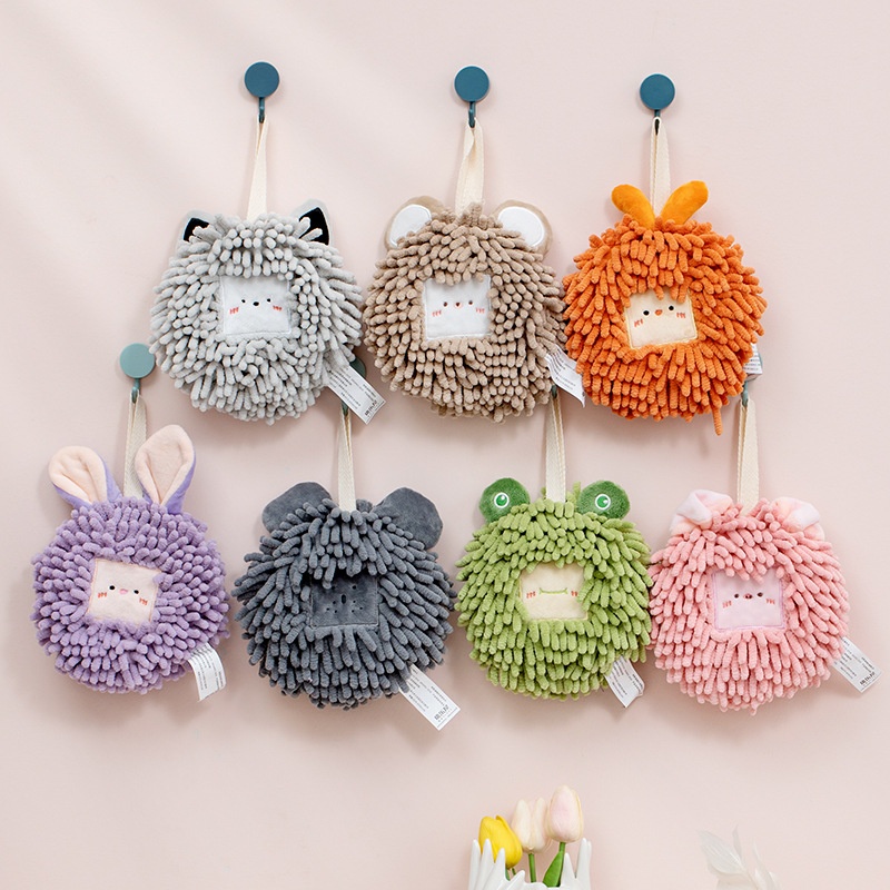 Lillian Chenille Animal Towel Ball, Kangle House Cartoon Hangable, Cute Hanging Hand Towel, Wholesale_voghion.com
