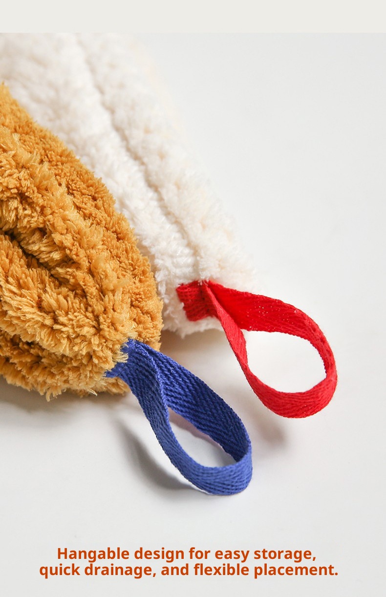 Lillian Nordic Simple Hanging Hand With Letter Embroidery Coral Fleece Absorbent Cloth For Small Children Towel_voghion.com