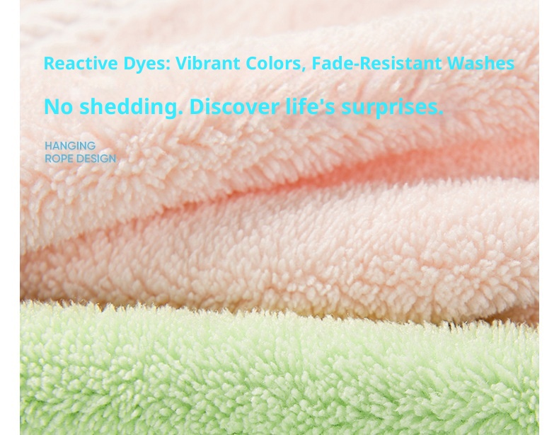 Lillian Jieyu Handhängendes, dickes Plüsch-Handtuch, saugfähig, schnelltrocknend, fusselfrei, kleines quadratisches Kinderhandtuch mit niedlichem Cartoon-Motiv_voghion.com