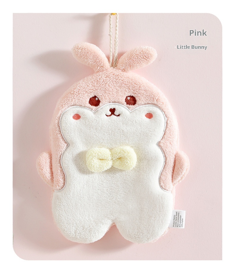 Lillian Hängendes, saugfähiges Handreinigungstuch mit niedlichem Cartoon-Motiv für Kinder, schnelltrocknendes Handtuch für Bad und Küche, Geschenkidee_voghion.com