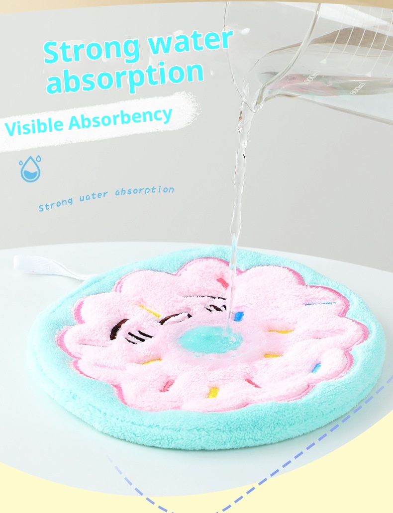 Lillian Hanging Hand Cartoon Baking Kitchen Absorbent Quick-Dry Thickened Children's Coral Fleece Soft Towel For Face_voghion.com