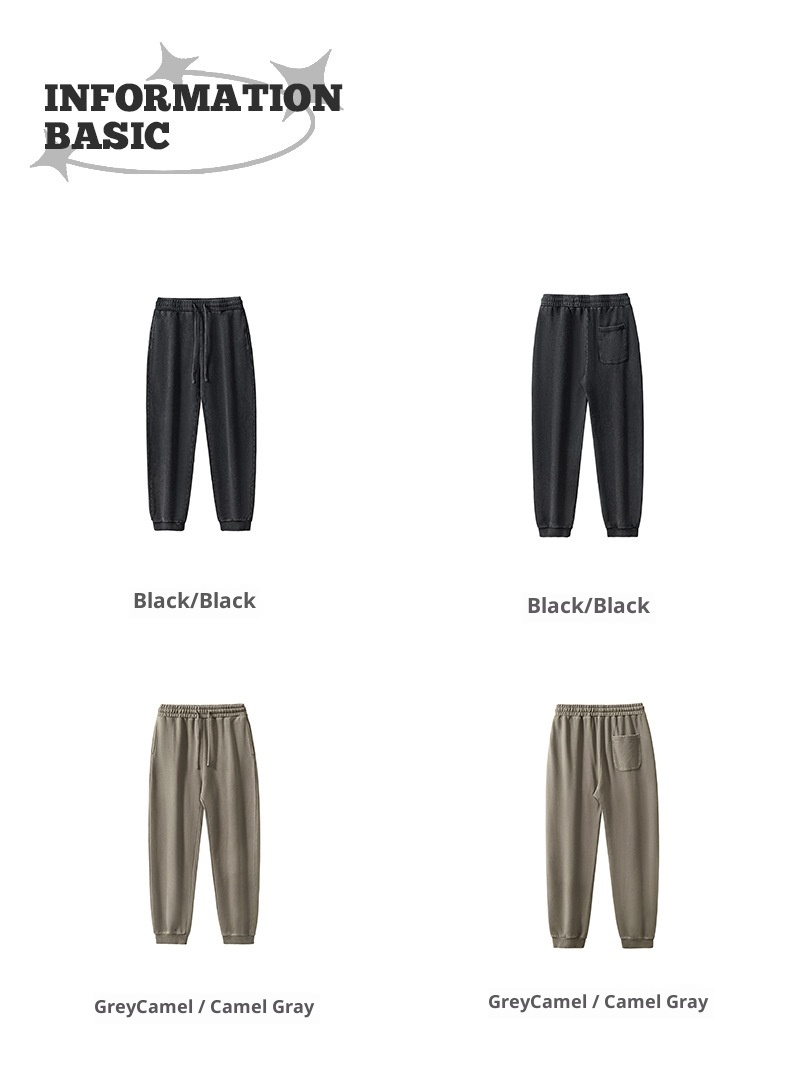 Saldi di liquidazione per ragazzi: pantaloni della tuta da uomo in tinta unita, tessuto pesante 420G, jogger in spugna di cotone lavato, spendi 500 e ricevi uno sconto del 100_voghion.com