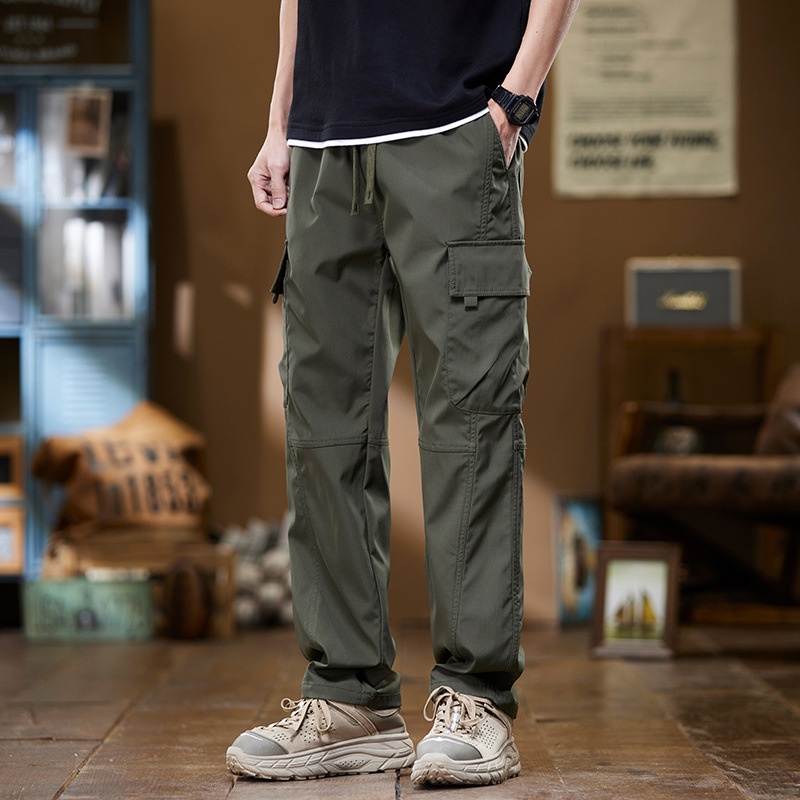 Pantaloni cargo da uomo in stile americano, primavera autunno, larghi, dritti, a gamba larga, 2024, alla moda, sportivi, casual, lunghi_voghion.com