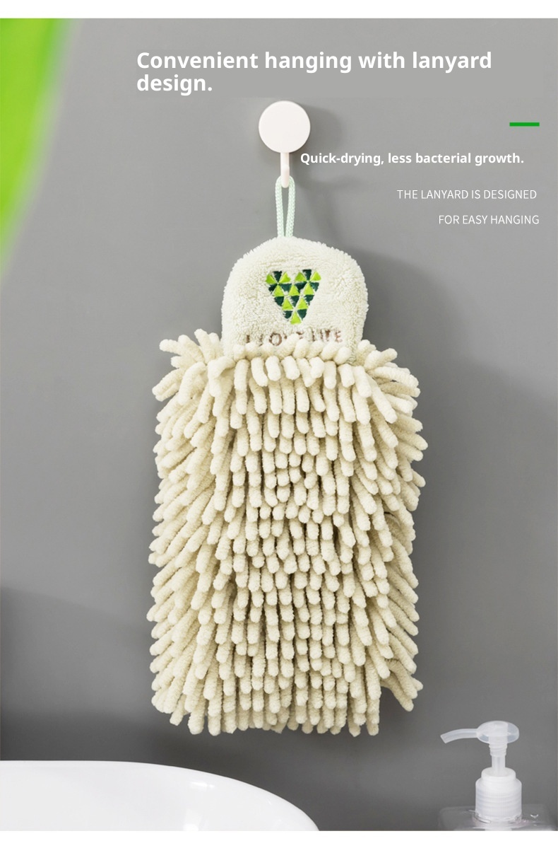 Toalla de chenilla Lillian, gruesa, de secado rápido, para colgar, ideal para cocina, baño e inodoro. Absorbente, bordada. ¡Compra ahora!_voghion.com