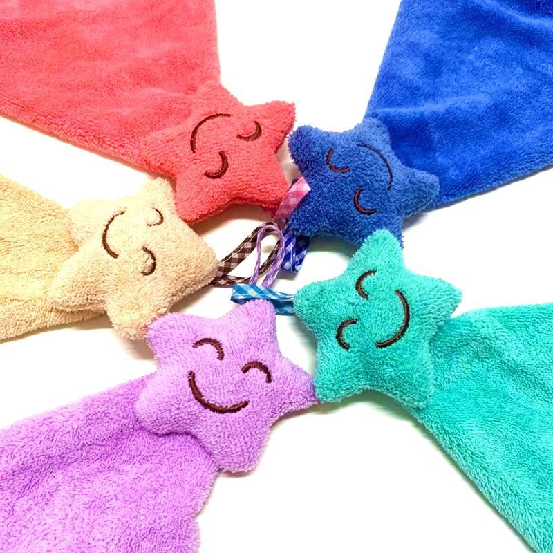 Lillian Cartoon Thickened Absorbent Hand Coral Fleece Small Hanging Kitchen Bathroom Cloth Children's Towel Wholesale_voghion.com