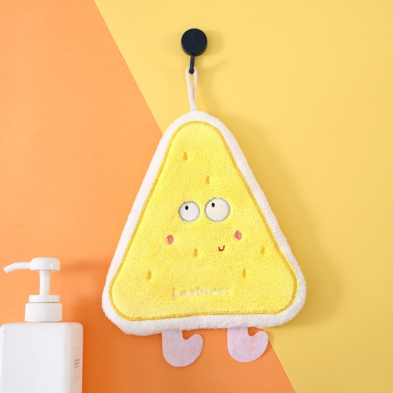 Lillian Xiaohongshu Cartoon Hangable Thickened Coral Fleece Towel, Cute Children's Hand Towel With Hanging Design_voghion.com