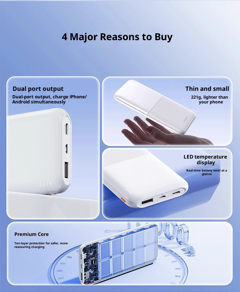 Techglobe Remax Alimentatore portatile leggero da 10000 mAh per telefoni, trasportabile in aereo, regalo all'ingrosso 3C_voghion.com