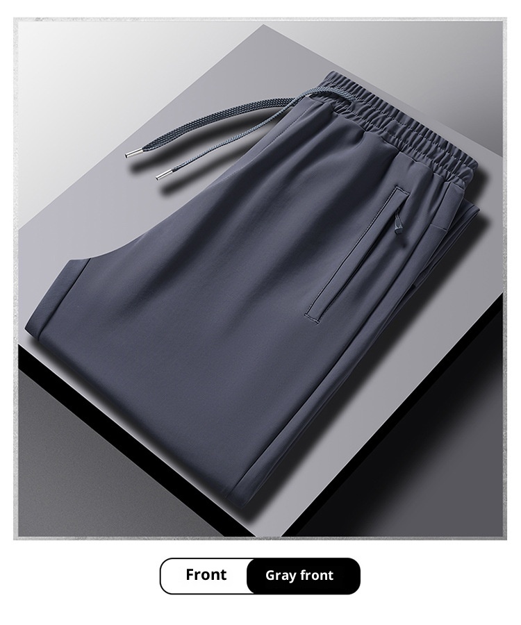 boy FICAKLON Spring Autumn Pants For Men, Middle-aged Men's Sports Elastic Waist, Casual Pants, Comfortable And Versatile_voghion.com