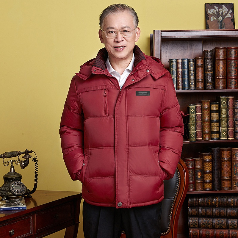 Veste pour homme d'âge mûr et senior avec col amovible, doudoune épaisse et décontractée pour l'hiver, style grand-père, grande taille._voghion.com