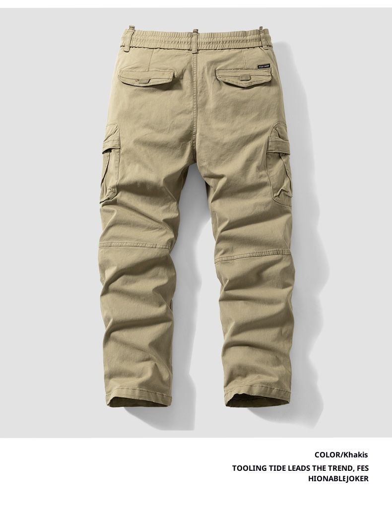 boy New Retro Cargo For Men Multi-Pocket Loose Straight Men's Casual High-End Export Sports Pants_voghion.com