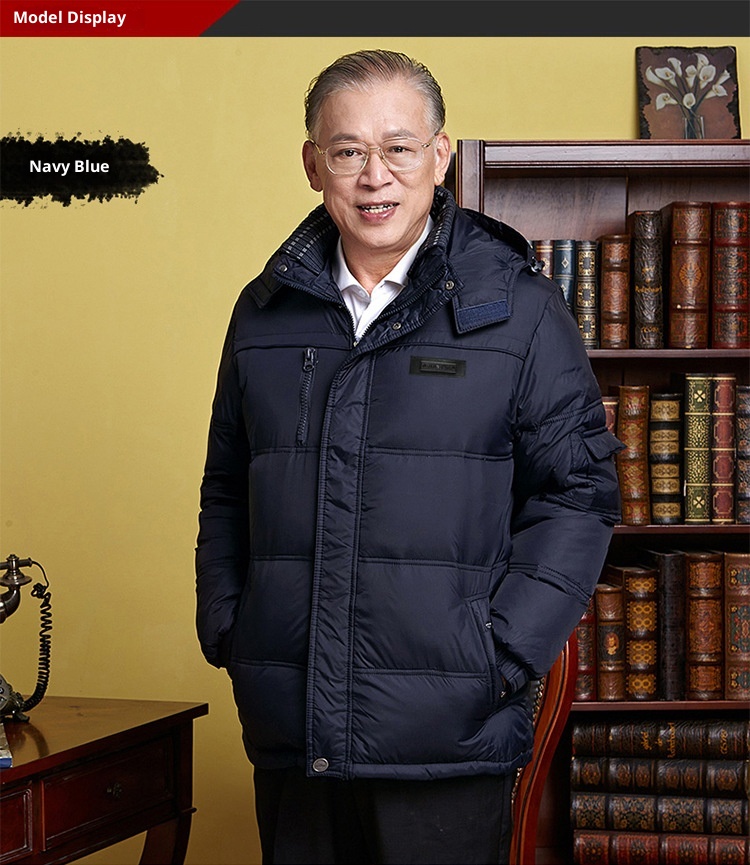 Veste pour homme d'âge mûr et senior avec col amovible, doudoune épaisse et décontractée pour l'hiver, style grand-père, grande taille._voghion.com