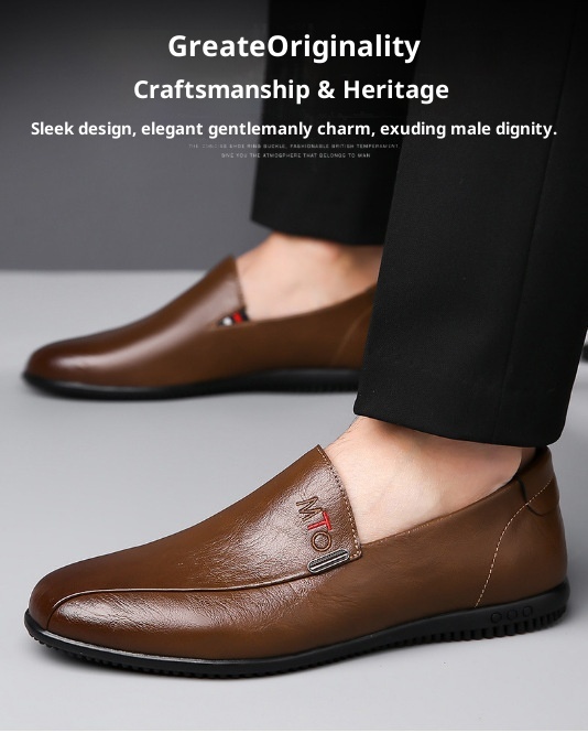 Voyage Voyage 2025 New Factory Direct Men's Loafers Breathable Casual Shoes Comfortable Leather Soft Sole Non-Slip Men_voghion.com