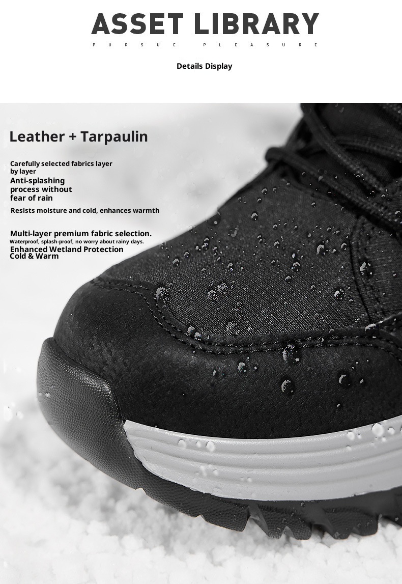 Zees Women's Boots With Fleece Lining, Thickened, Subzero Cold Resistant, Thick Sole, Waterproof, Non-Slip, Northeastern_voghion.com