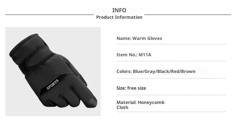 001 Guanti da sci da moto invernali da uomo in cotone, caldi, spessi, antivento, antifreddo, antiscivolo_voghion.com