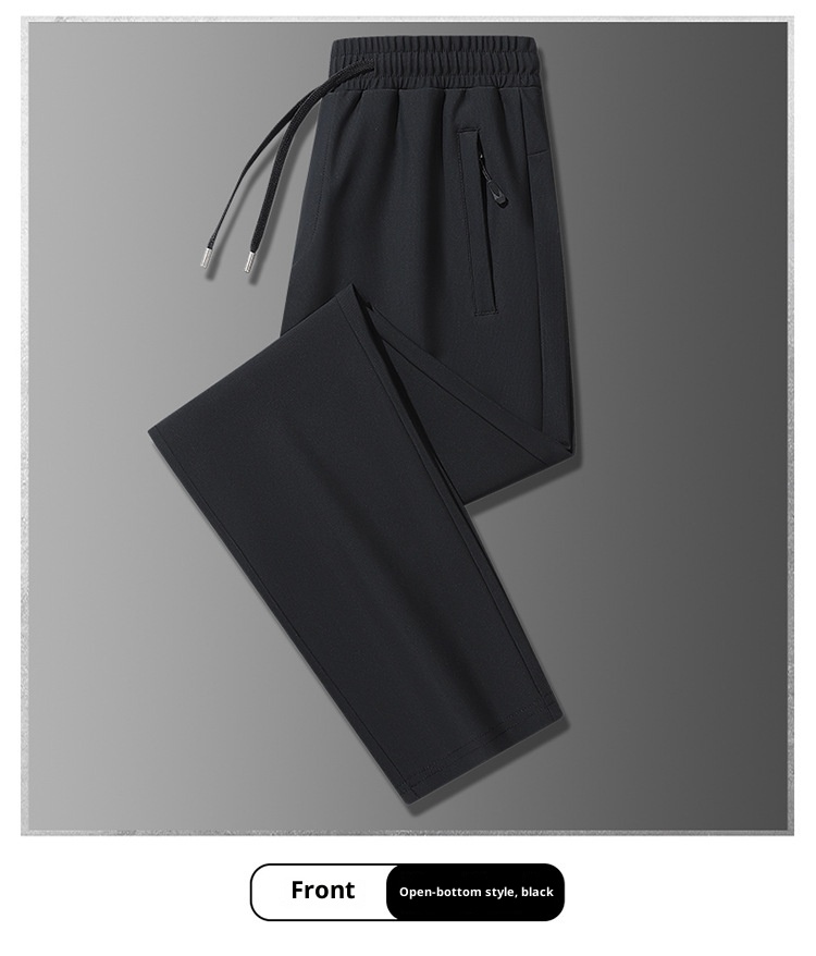 boy FICAKLON Spring Autumn Pants For Men, Middle-aged Men's Sports Elastic Waist, Casual Pants, Comfortable And Versatile_voghion.com
