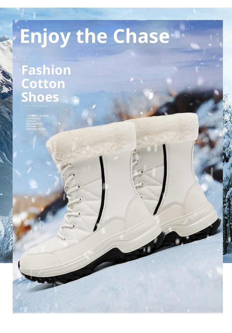Zees Women's Boots With Fleece Lining, Thickened, Subzero Cold Resistant, Thick Sole, Waterproof, Non-Slip, Northeastern_voghion.com