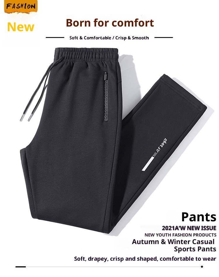 boy Men's Casual Autumn Winter New Cotton Fleece Plus Size Sweatpants Joggers Running Pants Trendy_voghion.com