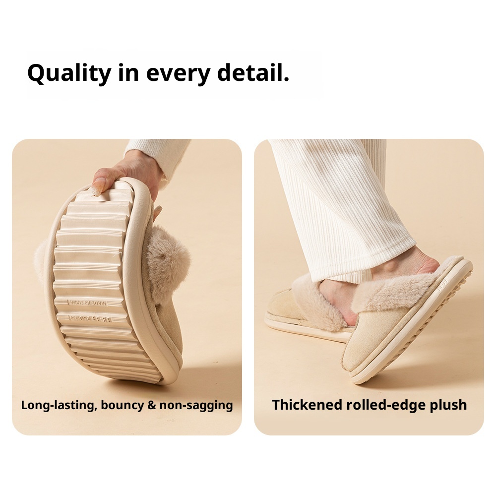 Zees Qingchen 2025 Winter New Fleece Floor Mop For Women, Plush Warm Indoor Thick Sole Non-Slip Cotton Slippers_voghion.com