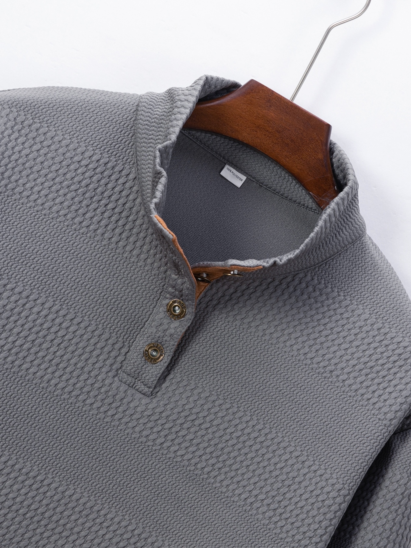 Polo décontracté à manches longues et col montant pour homme, collection printemps-automne 2025. Taille européenne._voghion.com