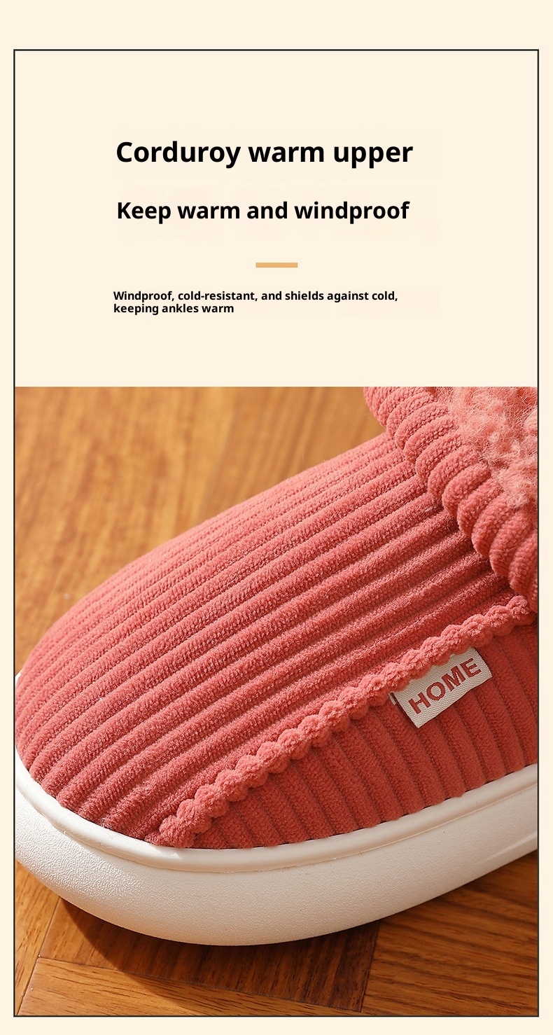 Zees Plush Warm Shoes Men Winter Outdoor Wear Middle-aged And Elderly Home Indoor Thick-soled Non-slip Closed-back Cotton_voghion.com