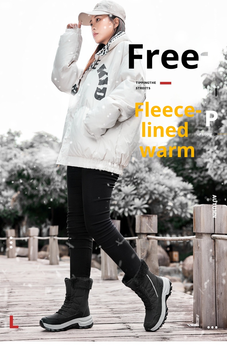 Zees Women's Boots With Fleece Lining, Thickened, Subzero Cold Resistant, Thick Sole, Waterproof, Non-Slip, Northeastern_voghion.com