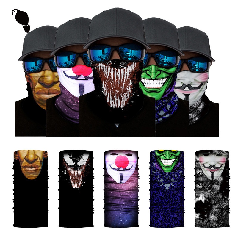 Masque de protection ActiveGo Skull Half Series Automne Hiver, foulard magique chaud et élastique pour le sport et le cyclisme_voghion.com