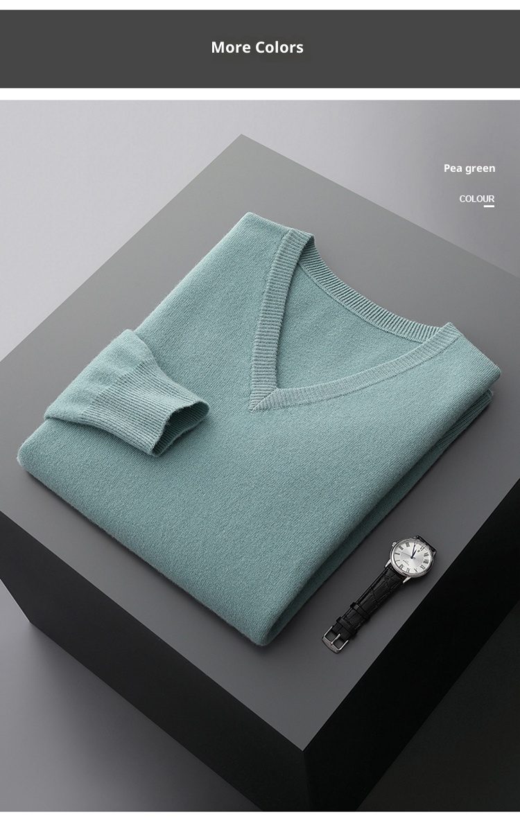 ragazzo ragazzo ragazzo autunno inverno nuovo 100% puro uomo scollo a V giovane maglia casual strato di base in lana maglione con scollo a cuore_voghion.com