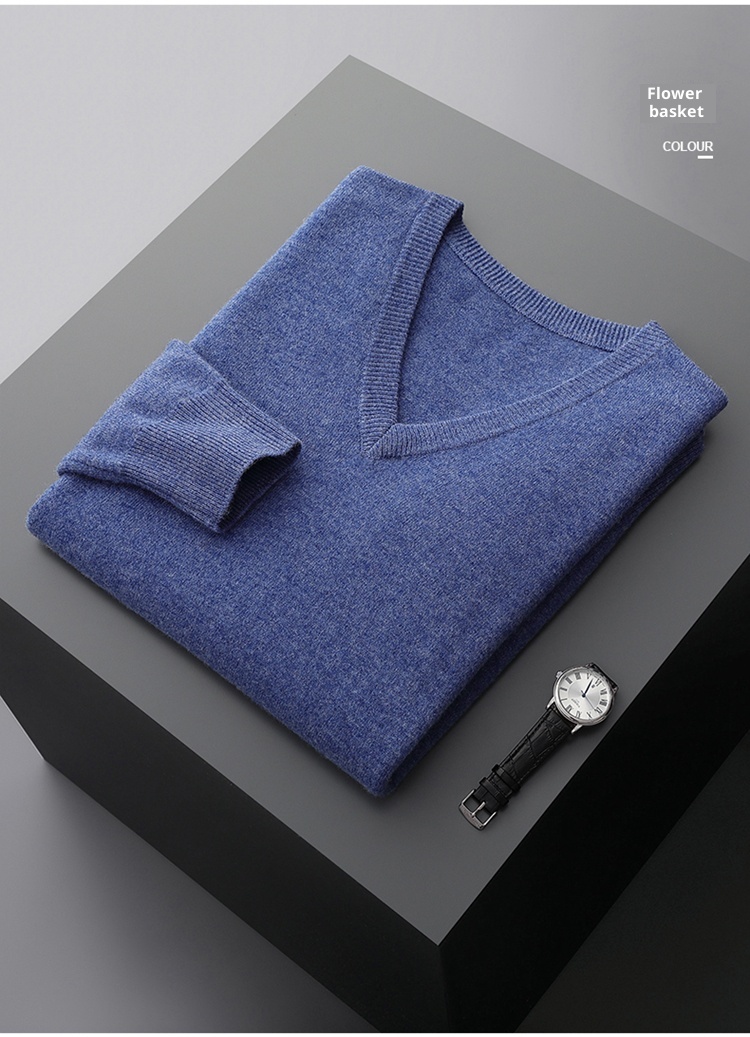 ragazzo ragazzo ragazzo autunno inverno nuovo 100% puro uomo scollo a V giovane maglia casual strato di base in lana maglione con scollo a cuore_voghion.com