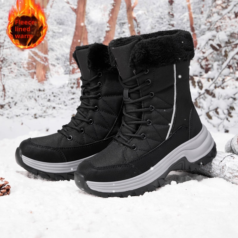 Zees Women's Boots With Fleece Lining, Thickened, Subzero Cold Resistant, Thick Sole, Waterproof, Non-Slip, Northeastern_voghion.com