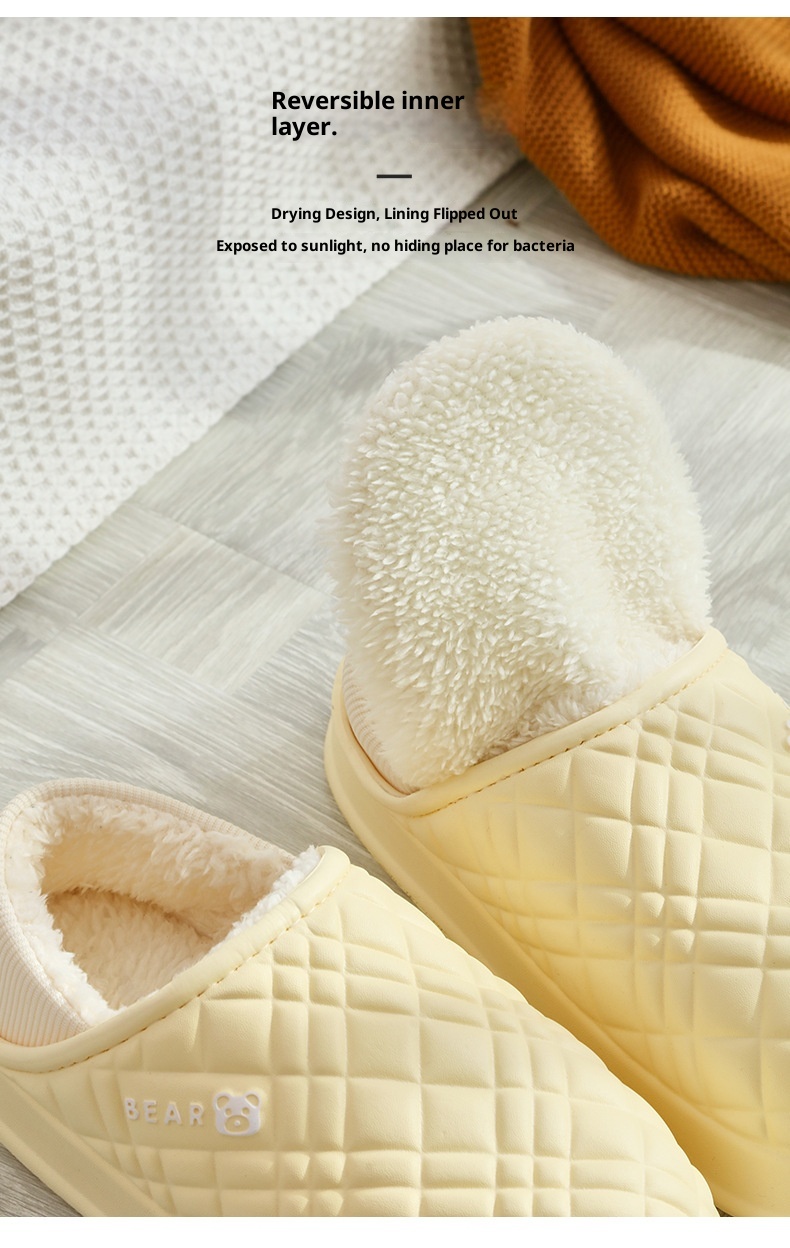 Zees New EVA Waterproof Cotton Men, Autumn And Winter Indoor Home Fleece-Lined Warm Non-Slip Soft Cushioning Plush Slippers_voghion.com