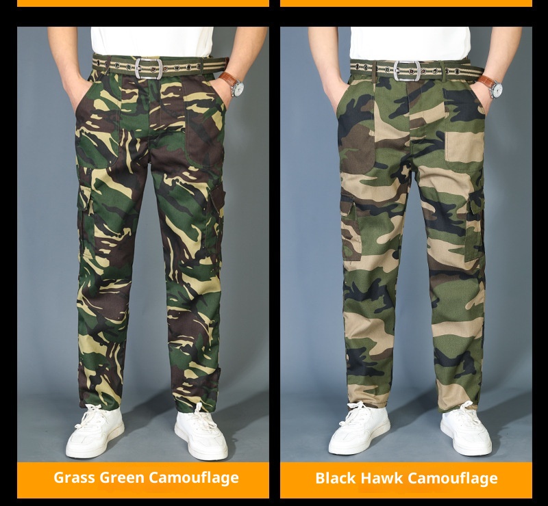 Pantaloni lunghi da lavoro mimetici da uomo, resistenti all'usura, antisporco, larghi e casual, da allenamento_voghion.com