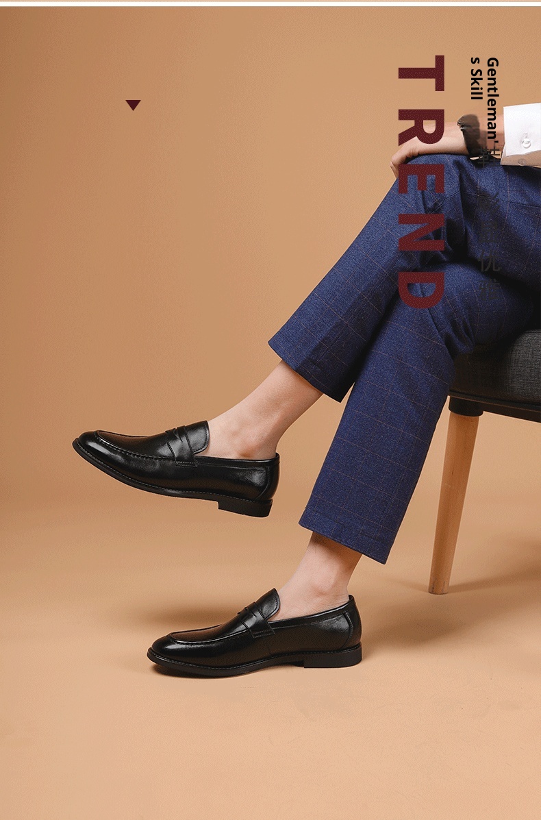 Voyage Voyage Summer Business Casual Thick-Soled Loafers Genuine Leather Slip-On Shoes Men's Top Layer Cowhide_voghion.com