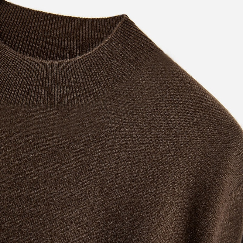 boy Seamless! Autumn Winter Half Turtleneck 100% Wool Men's First-Line Ready-to-Wear Versatile Sweater Knitted Base Shirt_voghion.com
