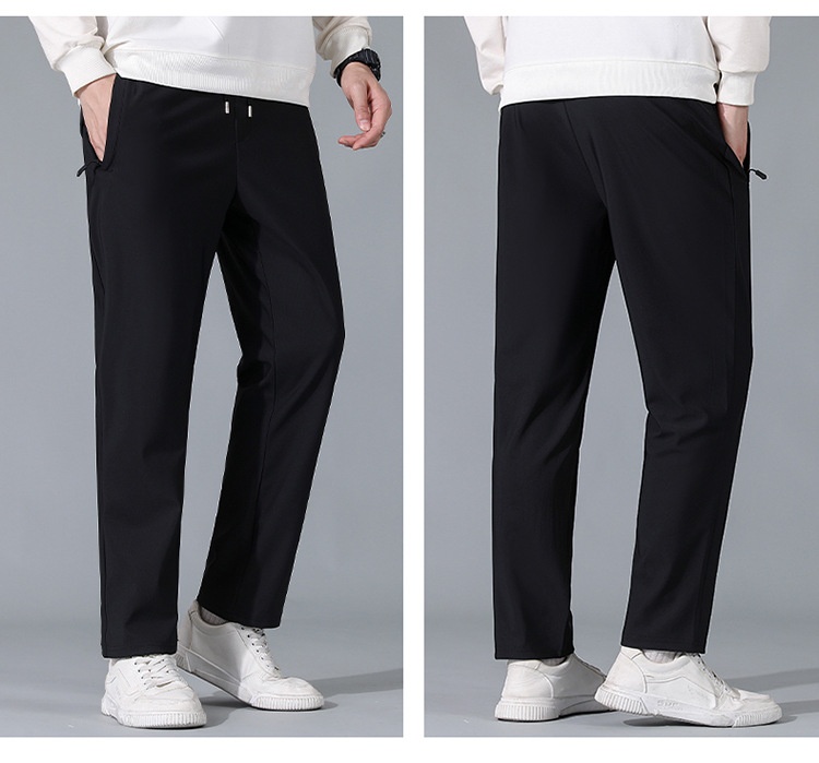 boy Spring And Autumn Nylon Stretch Business Casual Solid Color Waist Draped Loose Pants Men High Elastic Anti-Wrinkle_voghion.com