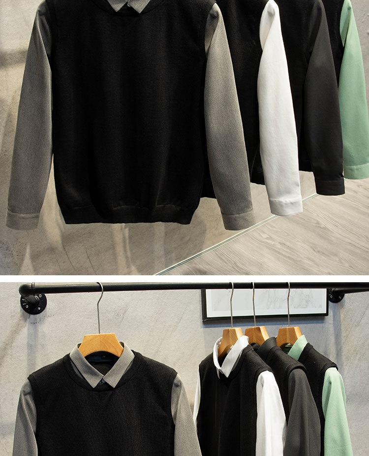 boy Boy Boy Boy Spring And Autumn Two-Piece Sweater Knitted Vest For Men Trendy 2025 New Fashion Casual Jacket Men's Clothing_voghion.com