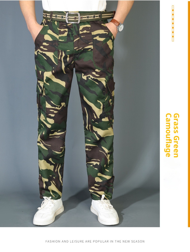 Pantaloni lunghi da lavoro mimetici da uomo, resistenti all'usura, antisporco, larghi e casual, da allenamento_voghion.com