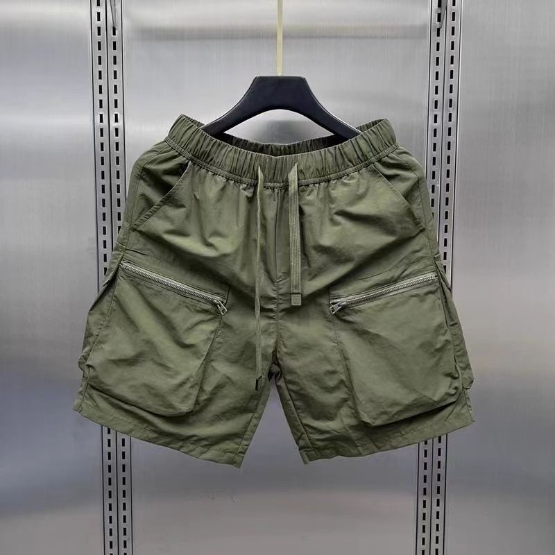 boy Summer Thin Cargo For Men, Loose Casual Five-Point Shorts, Quick-Dry Outdoor Pocket Zipper Breathable Mid-Length Shorts_voghion.com