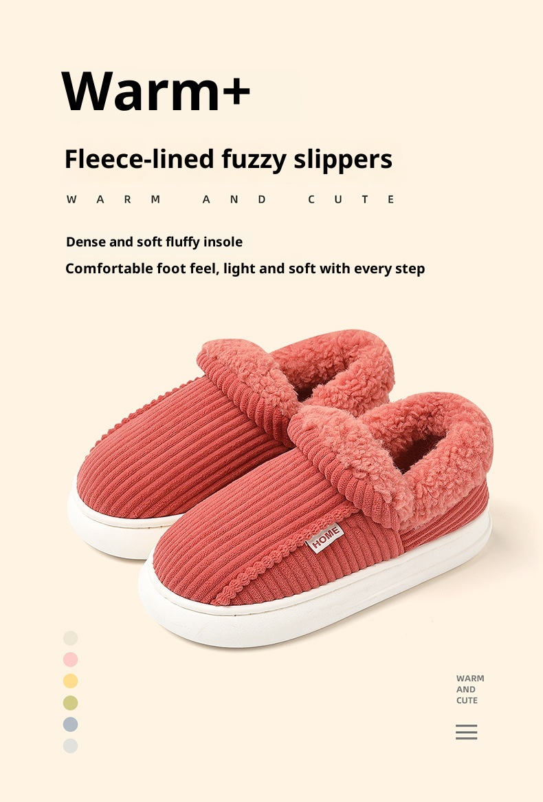 Zees Plush Warm Shoes Men Winter Outdoor Wear Middle-aged And Elderly Home Indoor Thick-soled Non-slip Closed-back Cotton_voghion.com