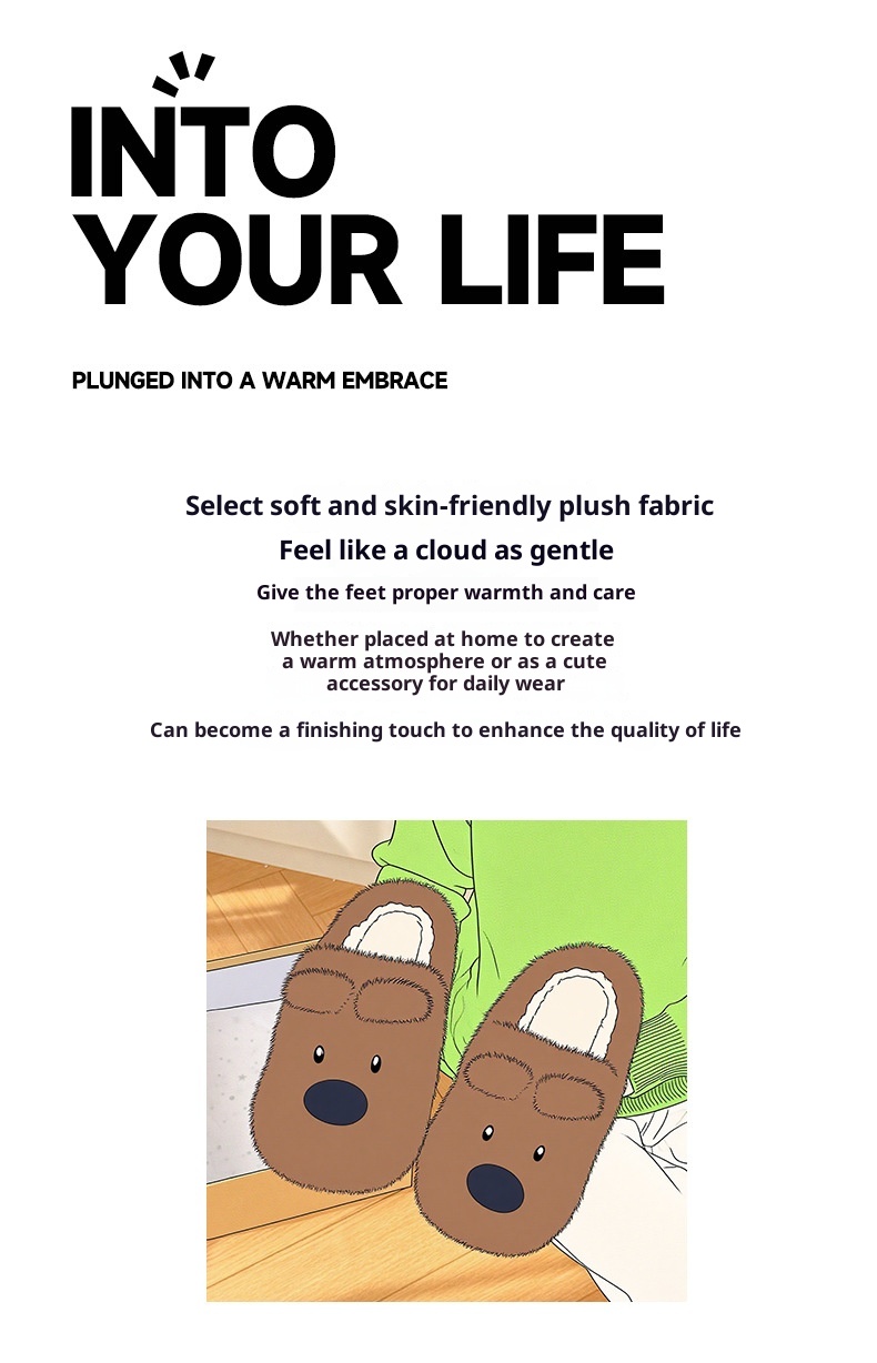 Zees Qidan Shoes Factory Cartoon Cotton For Women Winter Cute Puppy Home Indoor Plush Warm Non-Slip Furry Slippers_voghion.com