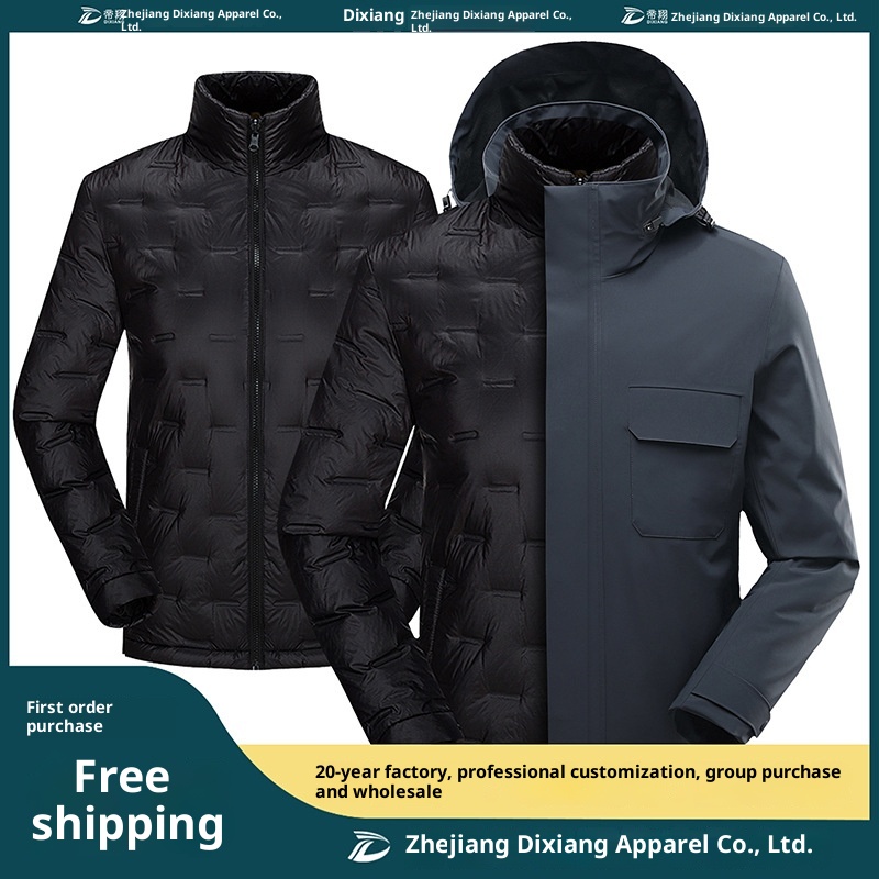 boy Boy 3-in-1 Detachable Warm Down Mountaineering Wholesale Windproof Waterproof Men's Ski Jacket Cold-Proof_voghion.com