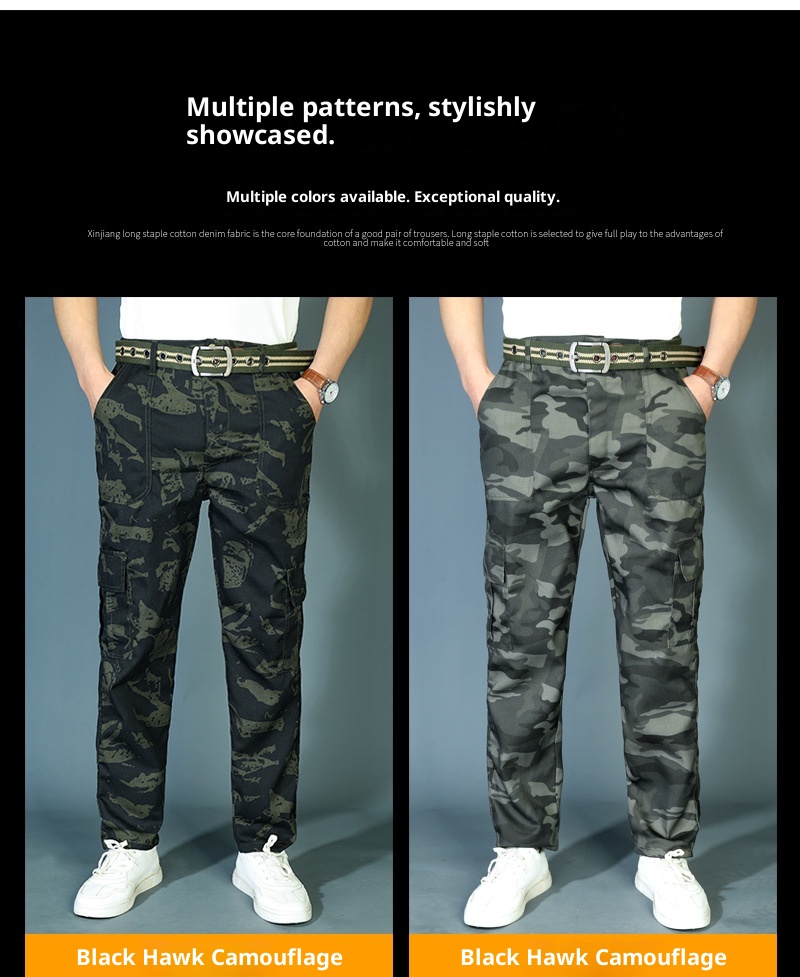 Pantaloni lunghi da lavoro mimetici da uomo, resistenti all'usura, antisporco, larghi e casual, da allenamento_voghion.com